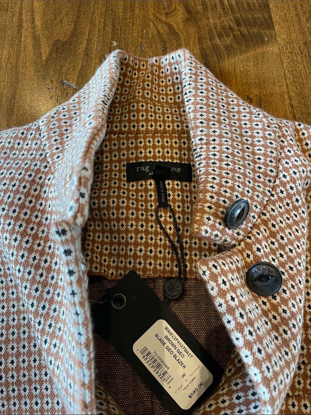 NWT RAG & BONE Slade Brown Geo Jacket 00